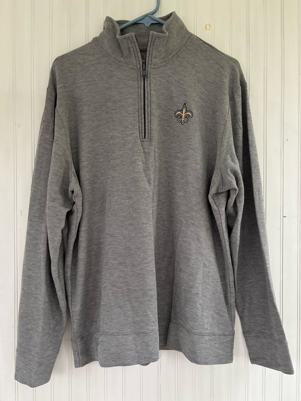 Vineyard Vines Mens Saltwater Sweater 100% Pima Cotton Half Zip NFL SAINTS LARGE